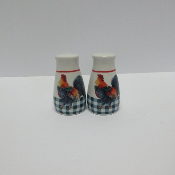 Vintage Ceramic Rooster Decor Salt And Pepper Shaker Set 3.5 Inch - Picture 3 of 5